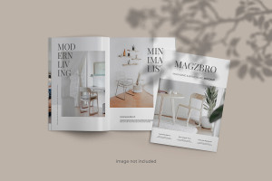 Mockup, phối cảnh catalog PSD khổ a4 mẫu A25