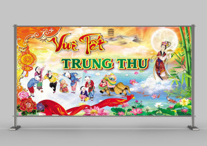 Background vui tết trung thu, trăng rằm cho Photoshop