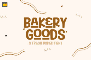 Bakery Goods Font chữ vui vẻ, dễ thương, hoạt hình cho lĩnh vực trẻ em, đồ ăn, fodd, cute