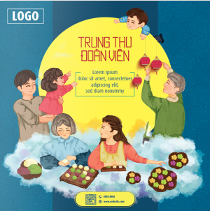 Mẫu thiết kế Poster bánh trung thu cho AI