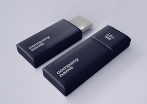 Mockup thẻ nhớ lưu dữ liệu USB màu đen PSD