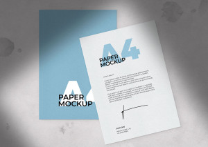 Mockup giấy A4 , tài liệu PSD mẫu 071