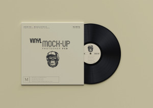 Mockup thiết kế bìa đĩa CD nền trắng xám PSD