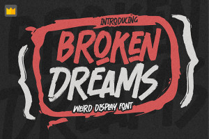 Broken Dreams Font chữ cổ điển, vintage, cổ đại, xưa cũ, cổ trang