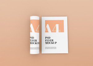 Mockup giấy A4 , tài liệu PSD mẫu 017