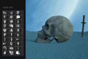 Bộ brush hiệu ứng đầu lâu kinh dị cho photoshop