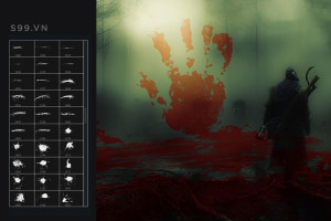 Bộ brush hiệu ứng máu kinh dị cho photoshop