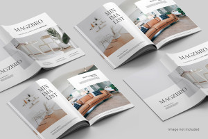 Mockup, phối cảnh catalog PSD khổ a4 mẫu A22