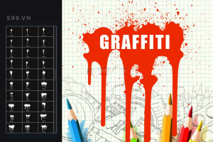 Bộ brush hiệu ứng sơn graffiti  cho photoshop