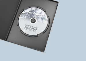 Mockup thiết kế bìa đĩa CD nền xám  PSD